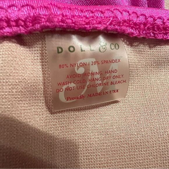 🌺3 FOR $20🌺 - Doll & Co High Waist Bikini Bottom Hot Pink Shimmer M Swimwear - Picture 8 of 8